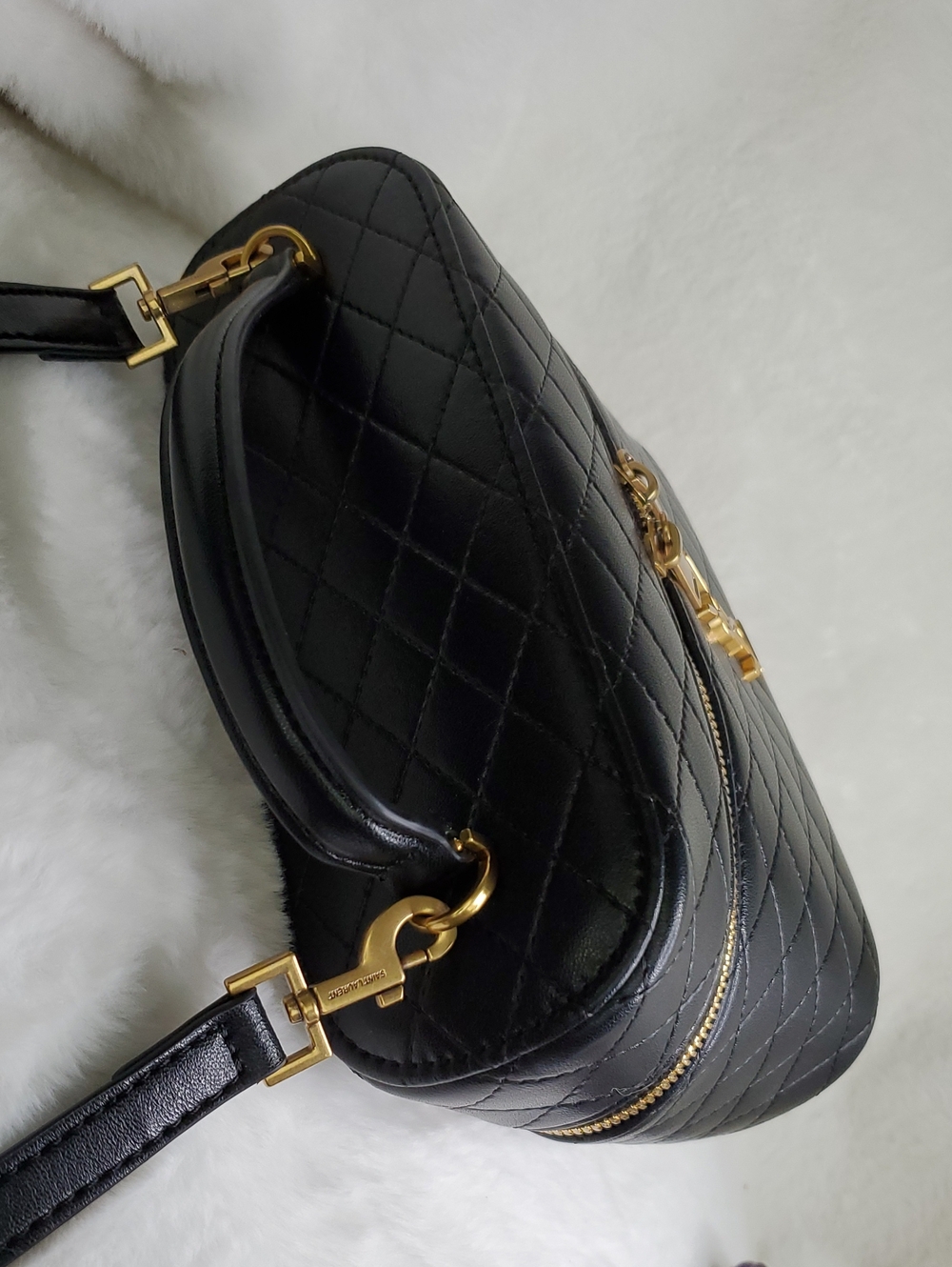 YSL Black Quilted Vanity Satchel with Gold Hardware - Picture 7 of 15